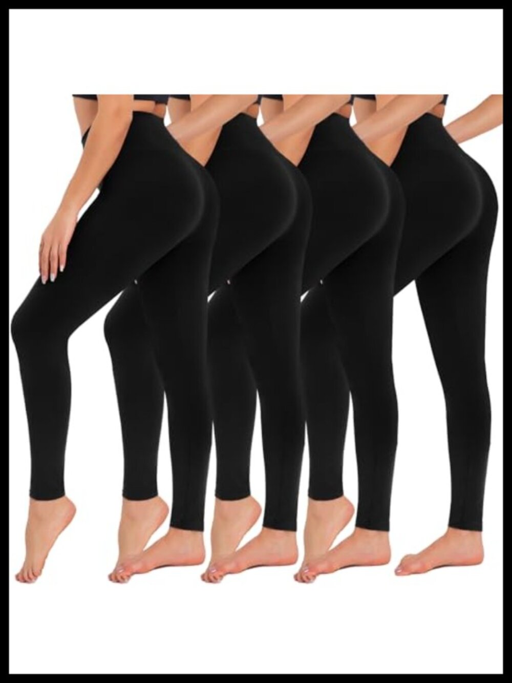 4 Pack High Waisted Tummy Control Yoga Leggings for Women Plus Size